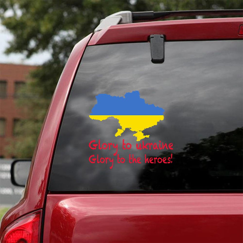 Glory To Ukraine Glory To The Heroes Essential Car Vinyl Decal Sticker