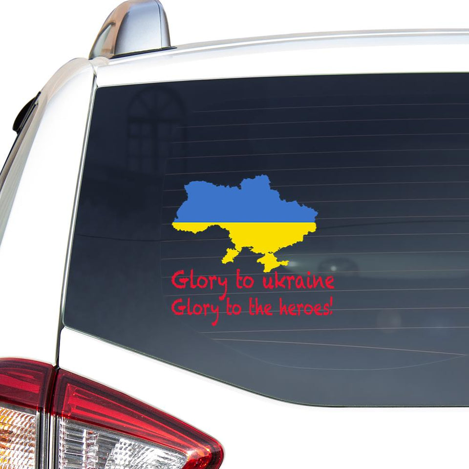 Glory To Ukraine Glory To The Heroes Essential Car Vinyl Decal Sticker