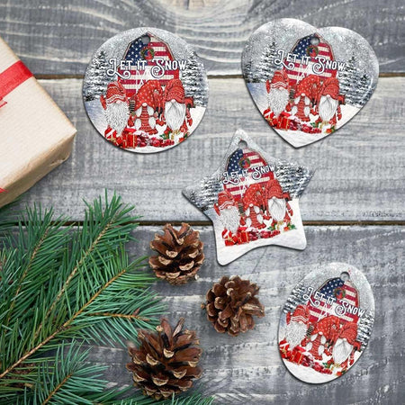Gnomes. Let It Snow Christmas Ceramic Ornament Christmas Home Decor 1