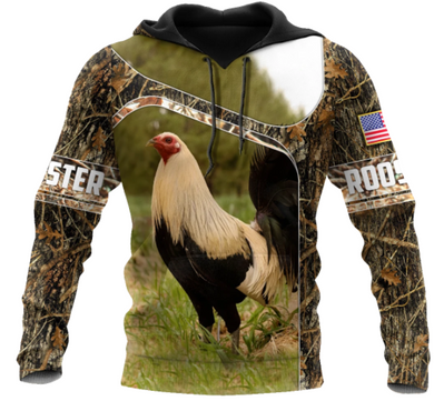 Love Rooster All 3D Over Printed Unisex Hoodie