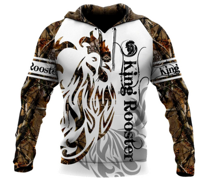 Rooster King Camo Tattoo All Over Printed Unisex Hoodie