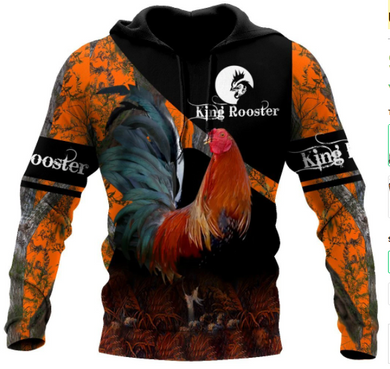 Rooster King Camo III All Over Printed Unisex Hoodie 5