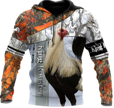Rooster King Camo II All Over Printed Unisex Hoodie 6