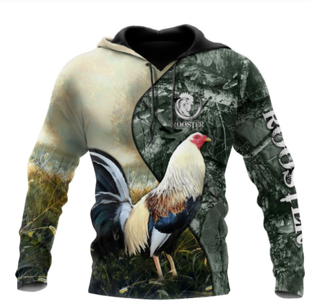 Love Rooster Camo All 3D Over Printed Unisex Hoodie 7