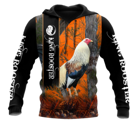 Love King Rooster All 3D Over Printed Unisex Hoodie 8