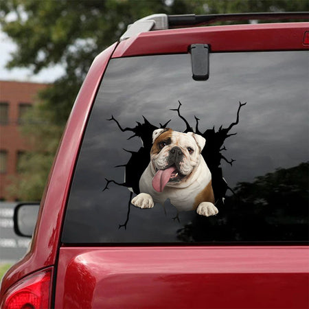 [ha0003-snf-tnt]-bulldog-crack-car-sticker-dogs-lover