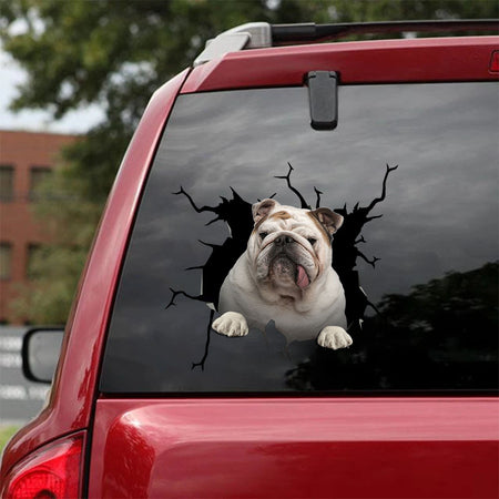 [ha0005-snf-tnt]-bulldog-crack-car-sticker-dogs-lover