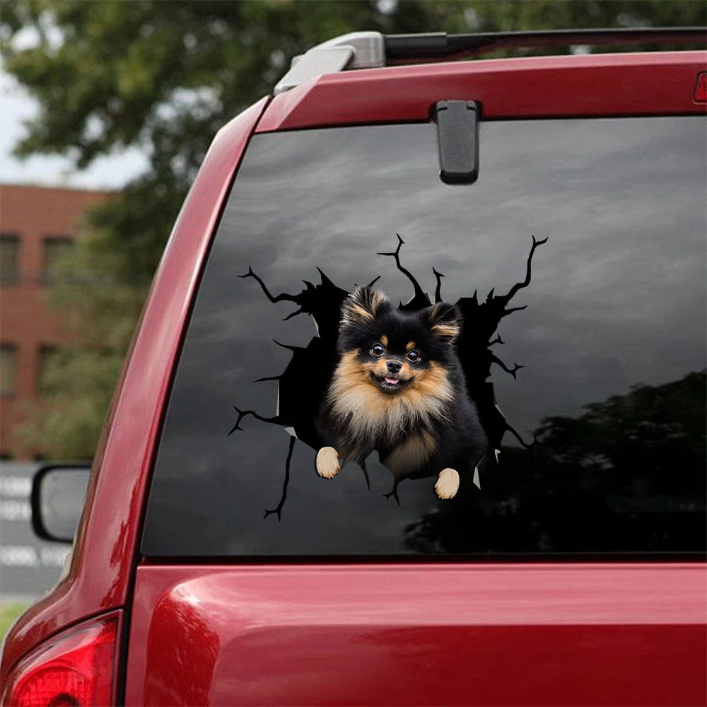 [ha0023-snf-tpa]-pomeranian-crack-car-sticker-dogs-lover