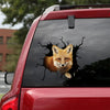[ha0026-snf-ptd]-fox-crack-car-sticker-animals-lover