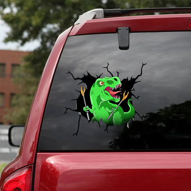 [ha0034-snf-ptd]-dinosaur-crack-car-sticker-dinosaur-lover