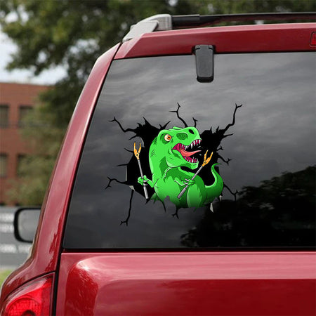 [ha0034-snf-ptd]-dinosaur-crack-car-sticker-dinosaur-lover