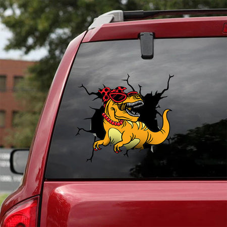 [ha0035-snf-ptd]-dinosaur-crack-car-sticker-dinosaur-lover