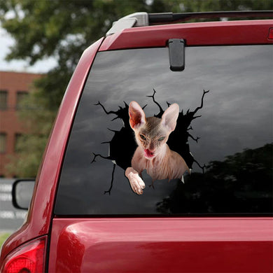 [ha0048-snf-lad]-the-sphynx-crack-car-sticker-cats-lover