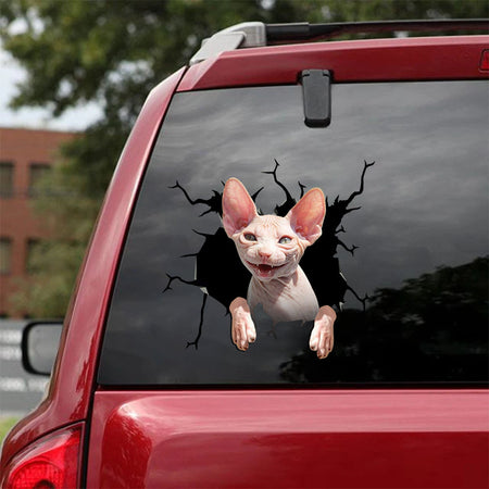[ha0051-snf-lad]-the-sphynx-crack-car-sticker-cats-lover