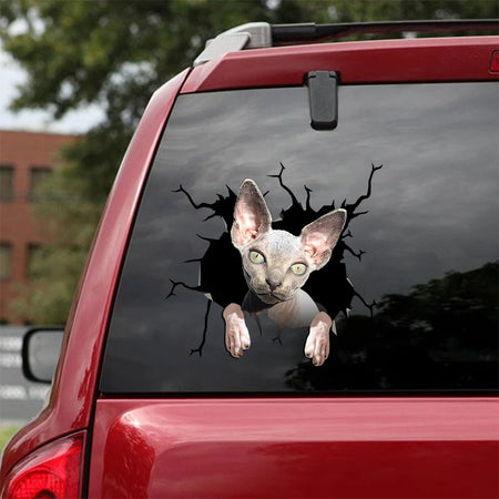 [ha0052-snf-lad]-the-sphynx-crack-car-sticker-cats-lover