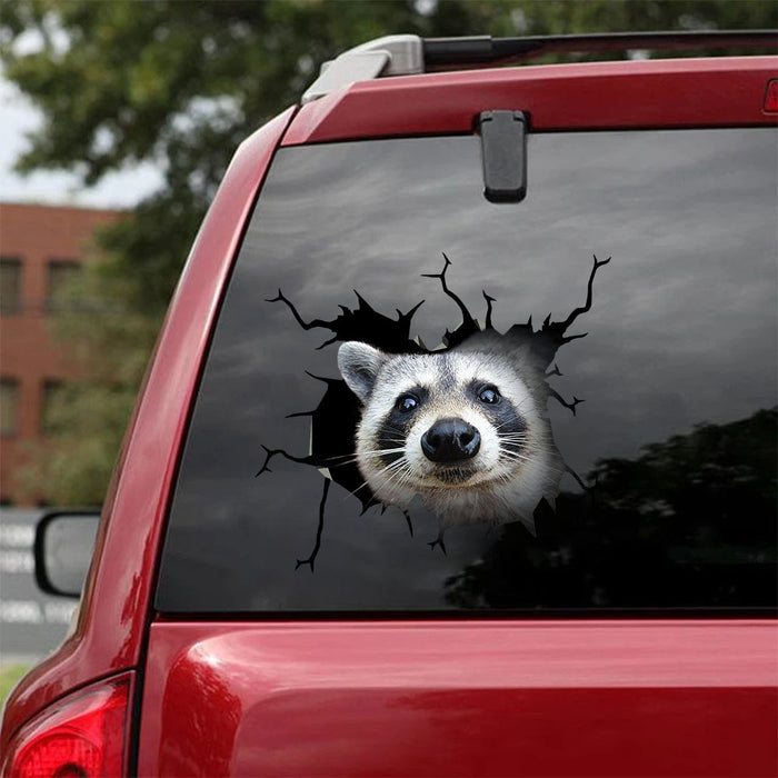 [ha0067-snf-tpa]-raccoon-crack-car-sticker-raccoon-lover