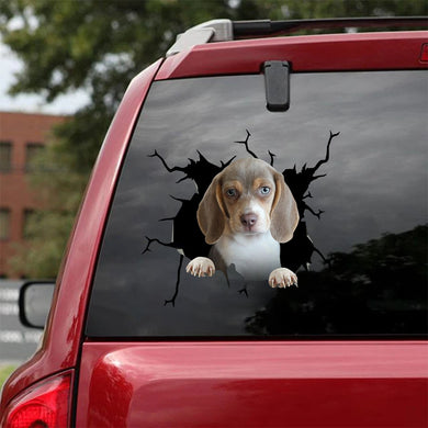 [ha0085-snf-tpa]-beagle-crack-car-sticker-dogs-lover