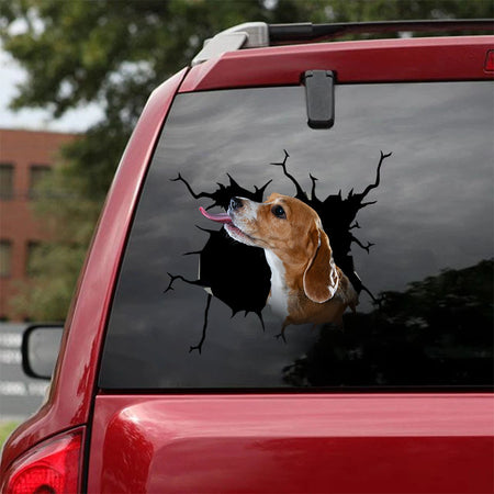 [ha0087-snf-tpa]-beagle-crack-car-sticker-dogs-lover
