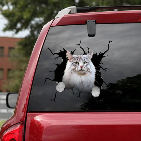 [ha0202-snf-lad]-norwegian-forest-cat-crack-car-sticker-cats-lover