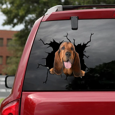 [ha0220-snf-tnt]-bloodhound-crack-car-sticker-dogs-lover