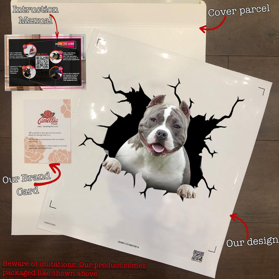 American Bully Crack Decal For Wall Funny Pictures Custom Stickers Mother's Day Gift Ideas