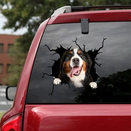 [ha0301-snf-lad]-bernese-mountain-crack-car-sticker-dogs-lover