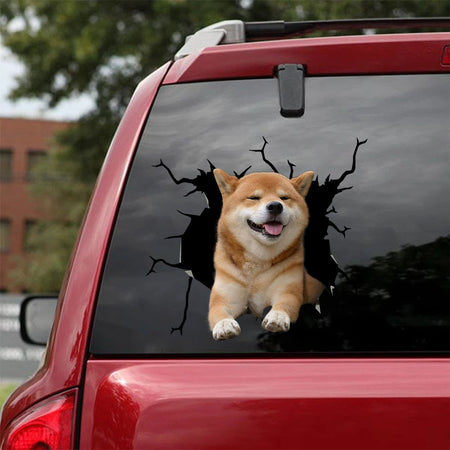 [ha0315-snf-lad]-akita-crack-car-sticker-dogs-lover