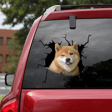 [ha0318-snf-lad]-akita-crack-car-sticker-dogs-lover