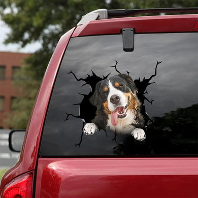 [ha0319-snf-lad]-bernese-mountain-crack-car-sticker-dogs-lover