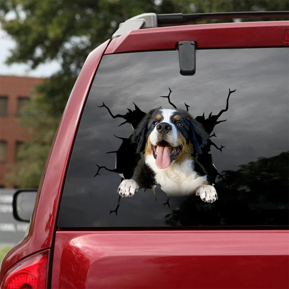 [ha0320-snf-lad]-bernese-mountain-crack-car-sticker-dogs-lover