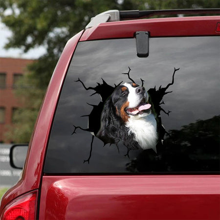 [ha0321-snf-lad]-bernese-mountain-crack-car-sticker-dogs-lover
