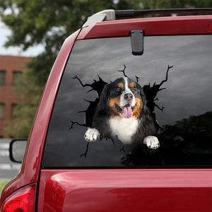 [ha0323-snf-lad]-bernese-mountain-crack-car-sticker-dogs-lover