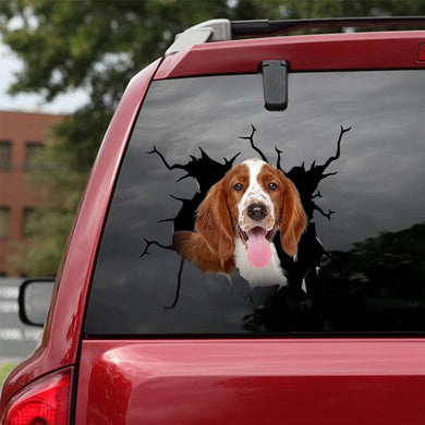 [ha0333-snf-lad]-brittany-crack-car-sticker-dogs-lover