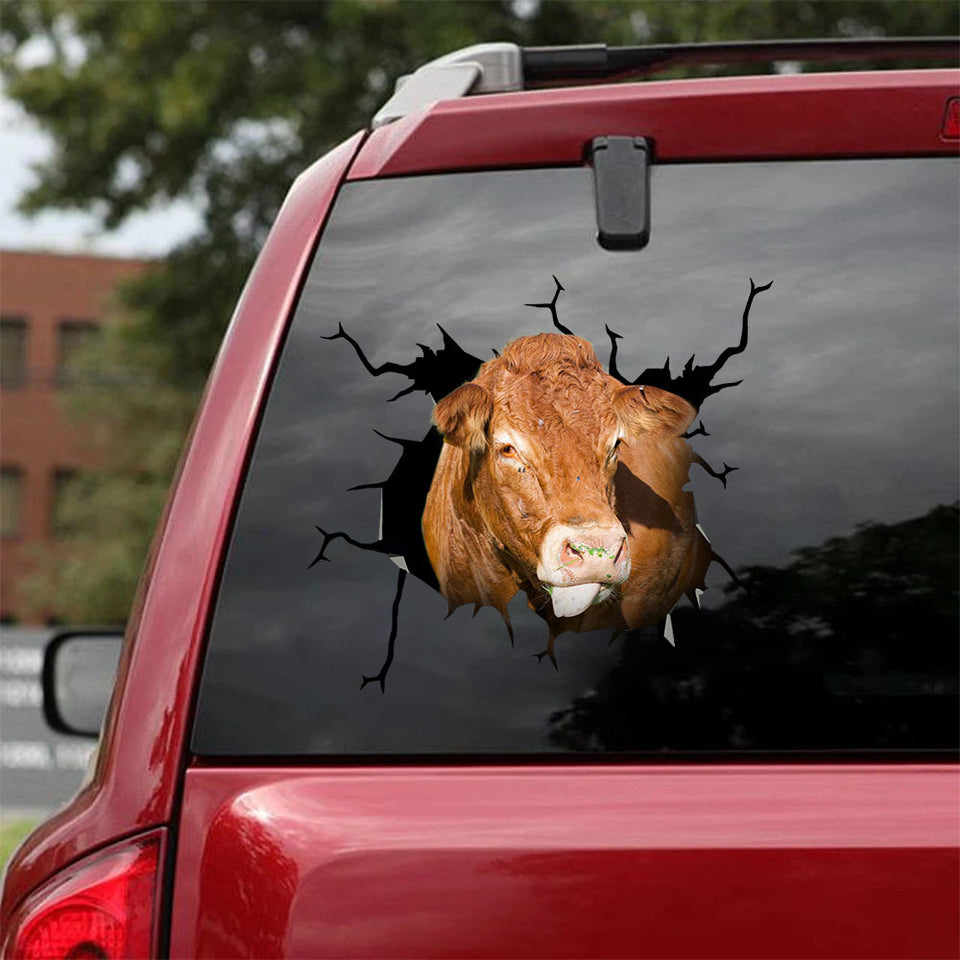 [ha0360-snf-ptd]-cow-crack-car-sticker-farm-lover