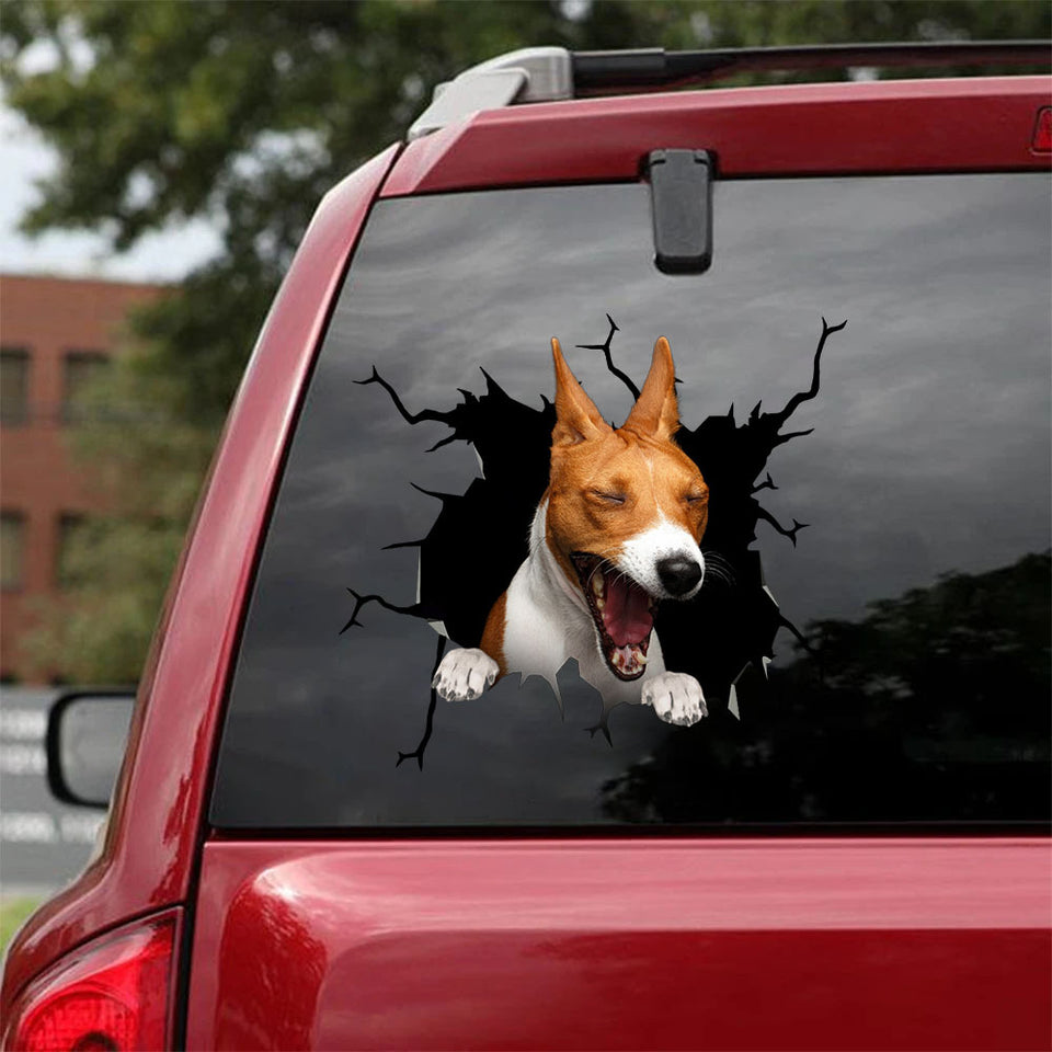 [ha0375-snf-tpa]-basenji-crack-car-sticker-dogs-lover