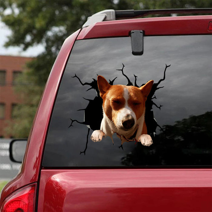 [ha0378-snf-tpa]-basenji-crack-car-sticker-dogs-lover