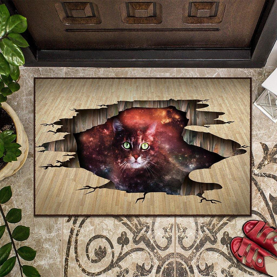 [sk0170-dom-hnd] Doormat cats 3D Decorate The HOUSE - Camellia Print