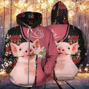 Flower Pig Combo Hoodie & Legging