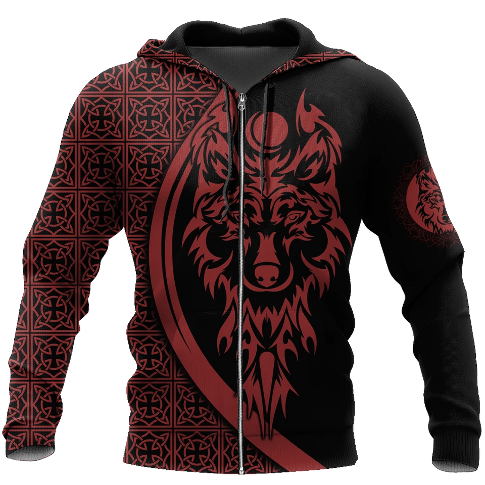 Tattoo Wolf Hoodie T Shirt For Men and Women HAC080606-NM