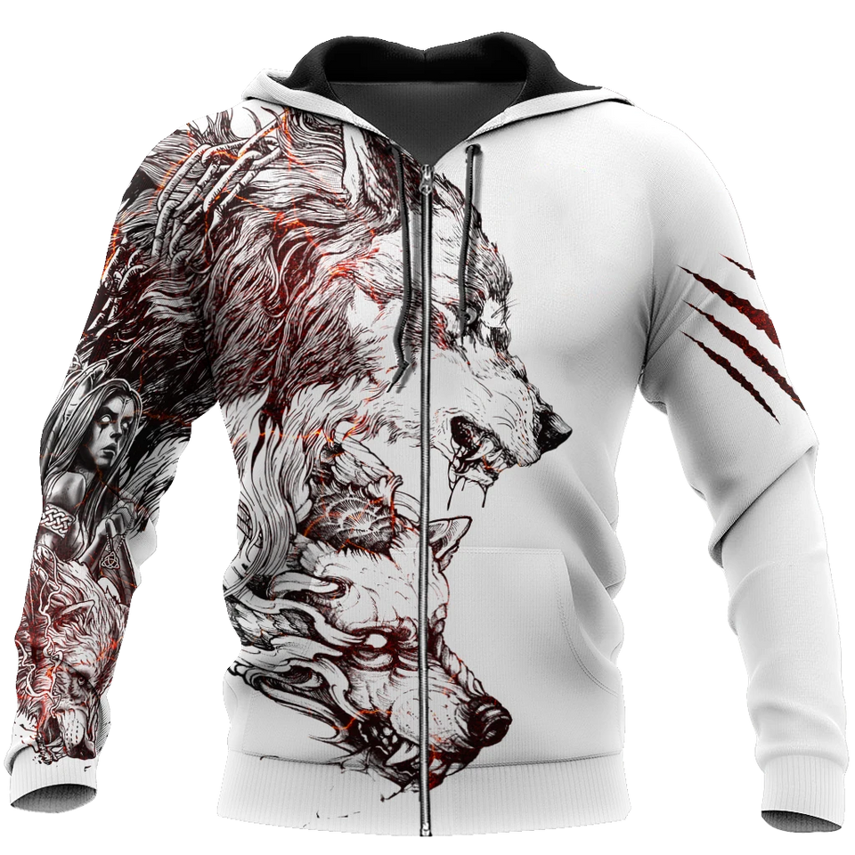 Tattoo Wolf Hoodie T Shirt For Men and Women HAC290502-NM