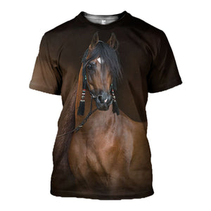 3D Printed Pretty Horse Hoodie T shirt DT071128