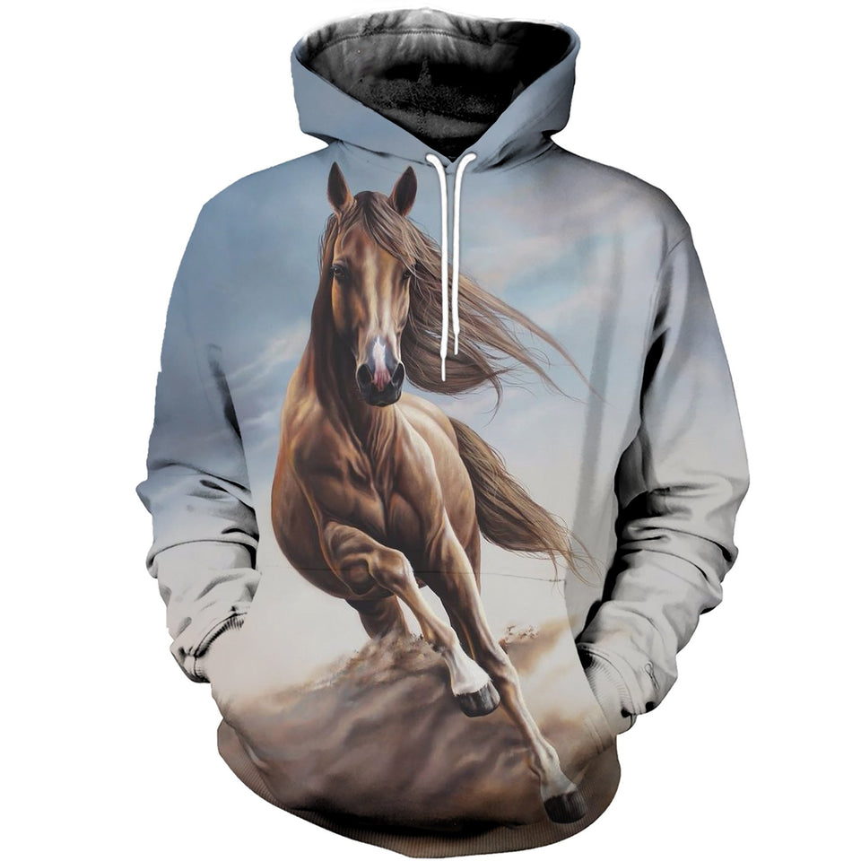 3D Printed Painting Horse Running Hoodie T-shirt DT121191