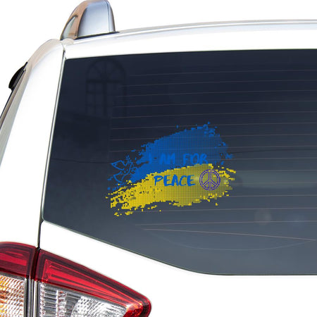 I Am For Peace In Ukraine Quote Sticker Car Vinyl Decal Sticker