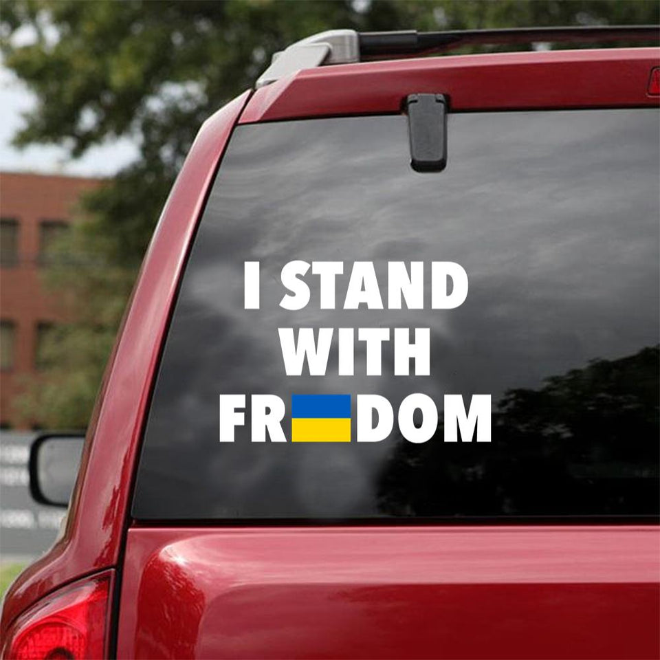 I Stand With Freedom - I Stand With Ukraine Sticker Car Vinyl Decal Sticker