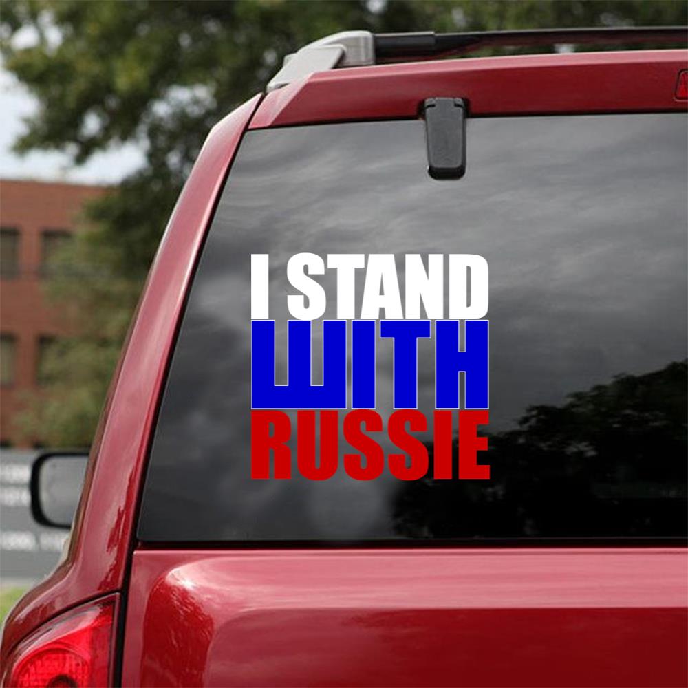 I Stand With Russie Peace Love Ukraine Car Vinyl Decal Sticker