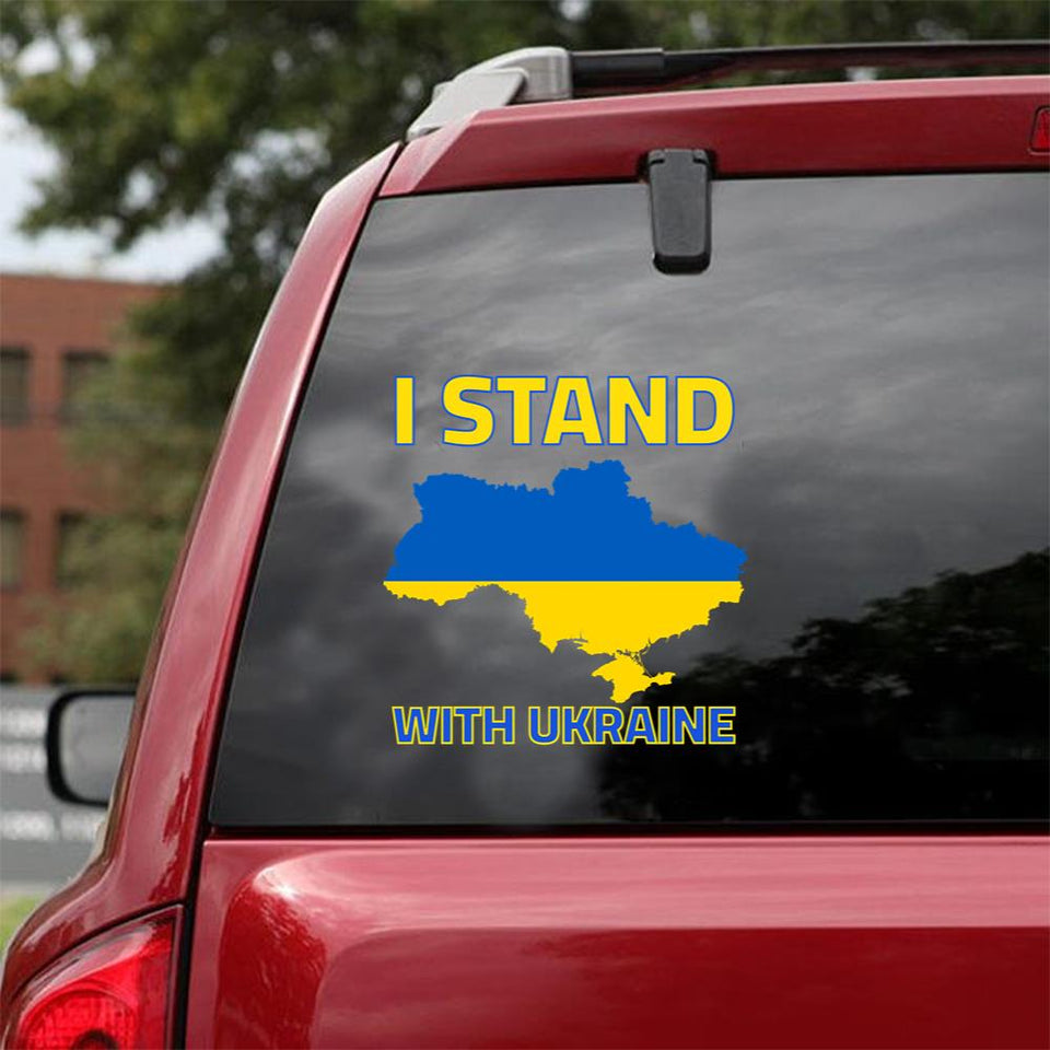 I Stand With Ukraine - Ukraine War - Slava Ukraini Essential Car Vinyl Decal Sticker