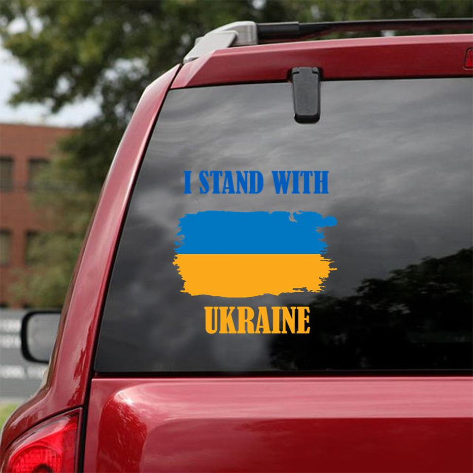 I Stand With Ukraine Active Car Vinyl Decal Sticker