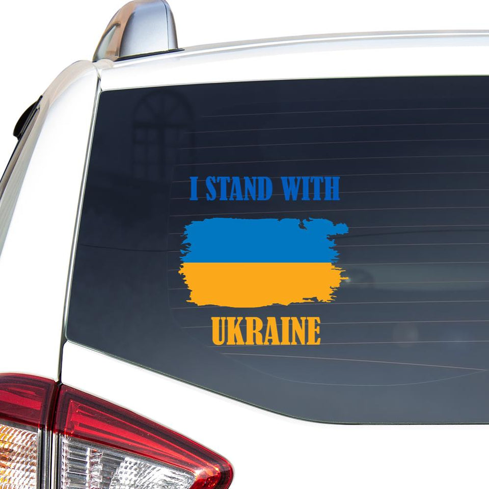 I Stand With Ukraine Active Car Vinyl Decal Sticker