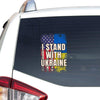 I Stand With Ukraine America Flag Car Vinyl Decal Sticker