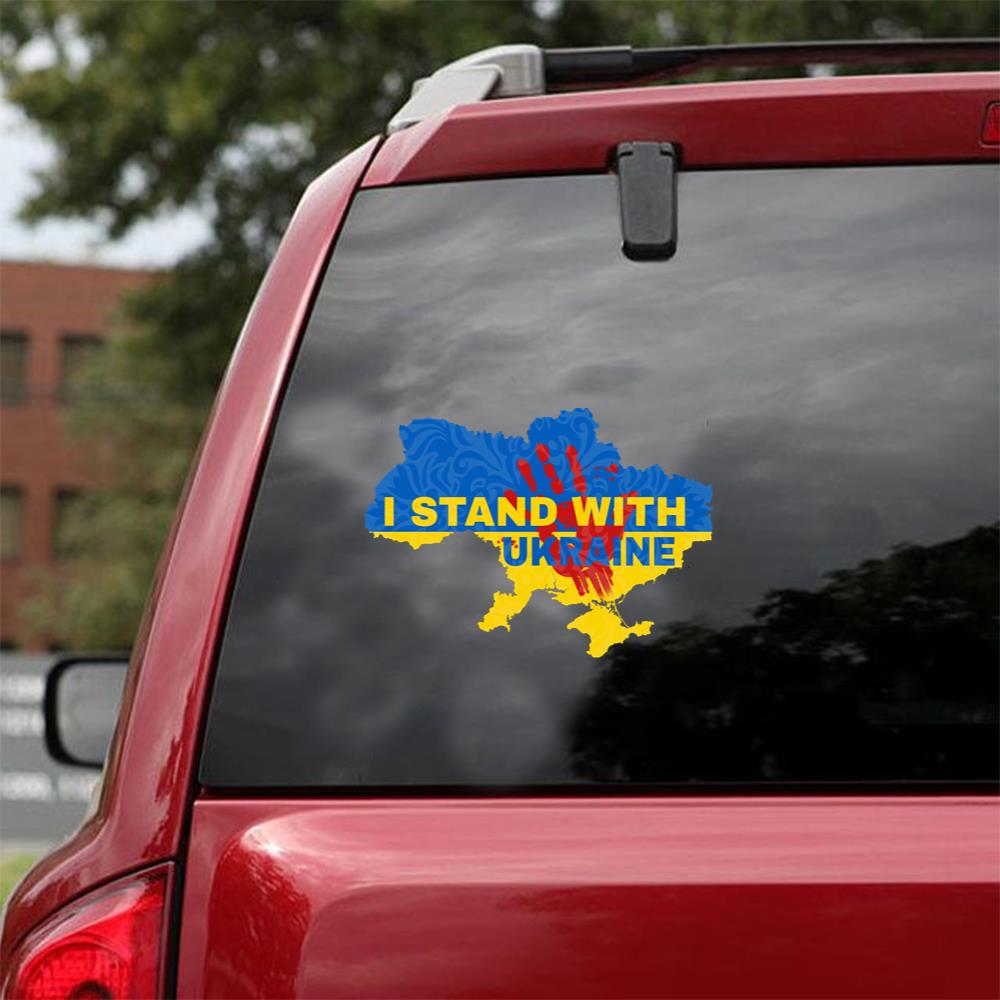 I Stand With Ukraine Design Peace Love Ukraine Car Vinyl Decal Sticker